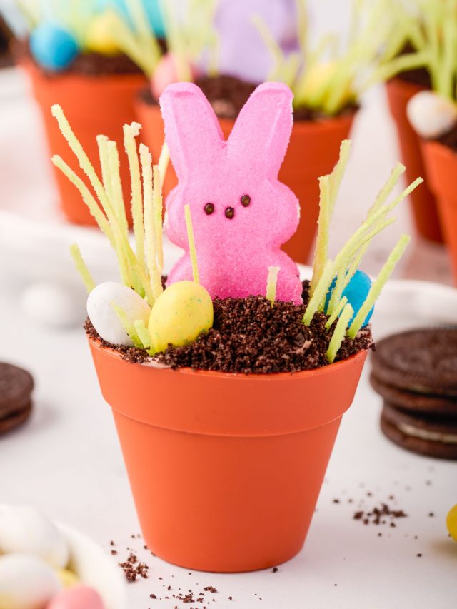 Peeps Easter Bunny Dirt Cups - Holiday Sweets n Treats
