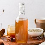 Bottle of honey lavender syrup