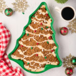 Christmas Coffee Cake is served in a tree-shaped tin
